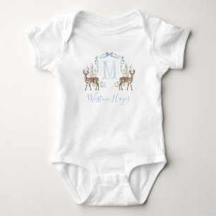 Body Para Bebé Baby Shower Preppy Southern Blue Deer Boy
