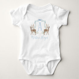 Body Para Bebé Baby Shower Preppy Southern Blue Deer Boy