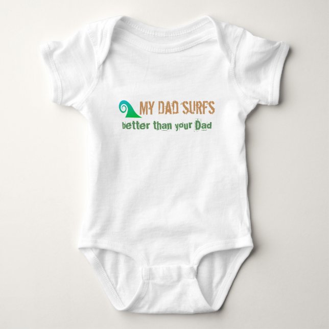 Body Para Bebé Baby Surfer Dad Tee (Anverso)