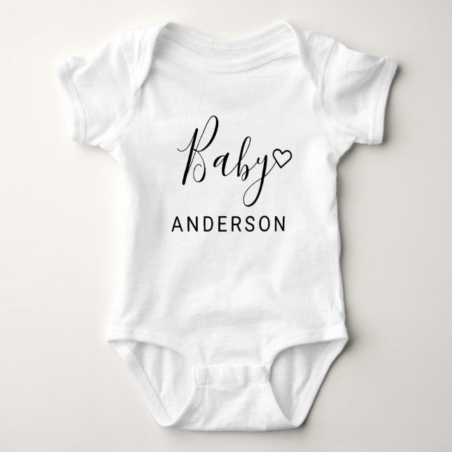 Body Para Bebé Baby Surname Baby Shower Newborn Arrival Gift (Anverso)