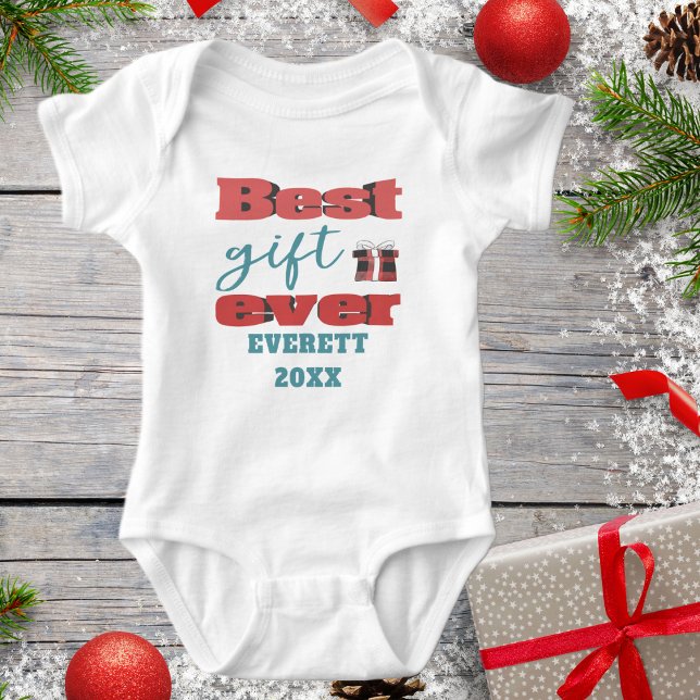 Body Para Bebé Babys First Christmas Custom Name (Baby's First Christmas - Cute Best Gift Ever Body Suit for babies. )