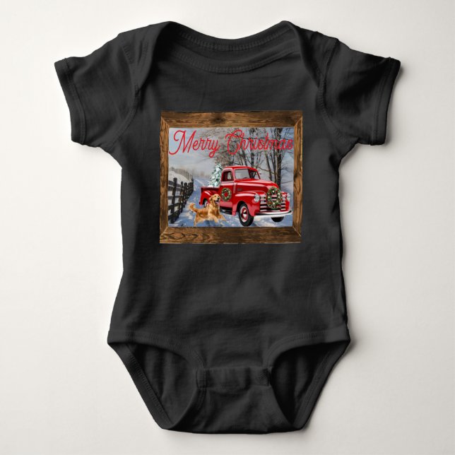 Body Para Bebé Baby's First Christmas Holiday Farm Scene (Anverso)