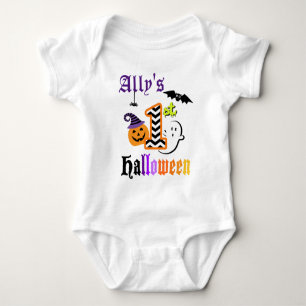 Body Para Bebé Babys First Halloween Shirt w Chevron