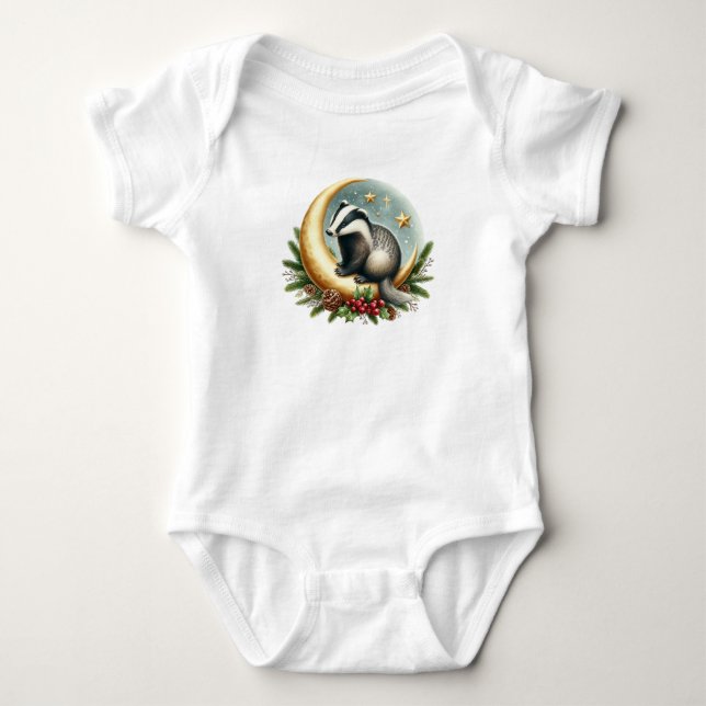 Body Para Bebé Badger navidades (Anverso)