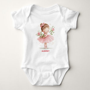Body Para Bebé Bailarina Pequeña Rosa Pastel Bonita