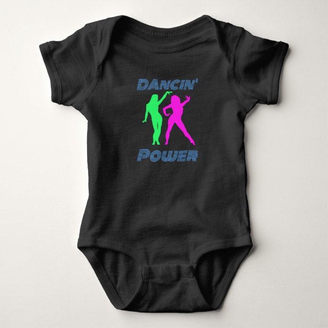 Body Para Bebé Baile - Chicas de poder de Retro Dancin (Anverso)