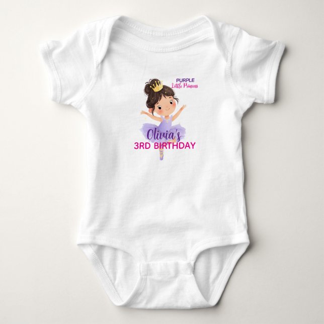 Body Para Bebé Baile de la Princesita Morada (Anverso)