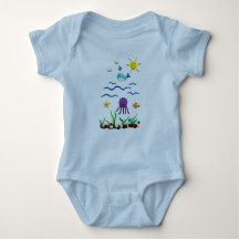 Bajo el mar Fish Adventure Baby Bodysuit