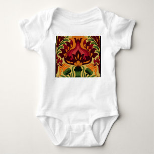 Body Para Bebé Baldosas de época, decoración Art Nouveau.