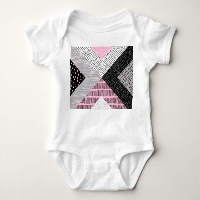 Body Para Bebé Baldosas de mosaico, patrón de dibujo a mano alzad (Anverso)
