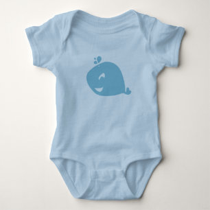Body Para Bebé Ballena azul feliz y linda