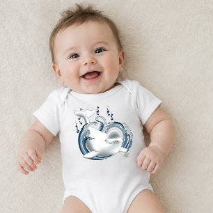 Body Para Bebé Ballena Beluga Azul