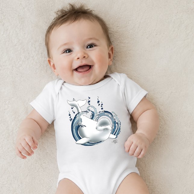 Body Para Bebé Ballena Beluga Azul (Subido por el creador)