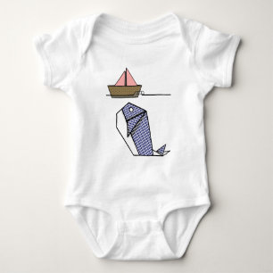 Body Para Bebé Ballena de papel de carpeta corta