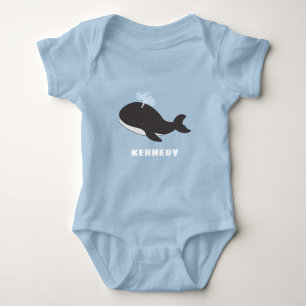 Body Para Bebé Ballena Linda Niño Único Nombre Personalizado Pers