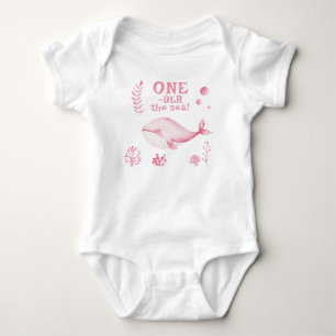 Body Para Bebé Ballena Rosa Oneder El Mar 1er Cumpleaños 