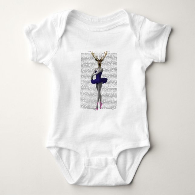 Body Para Bebé Ballerina Deer en azul (Anverso)