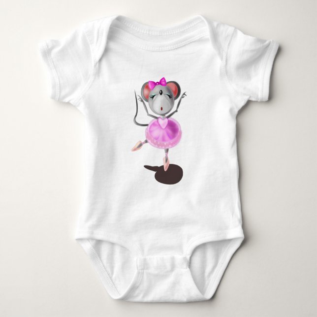 Body Para Bebé Ballerina Mouse Baby Bodysuit Bailarina (Anverso)