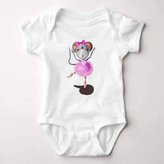 Body Para Bebé Ballerina Mouse Funny Baby Bodysuit (Anverso)