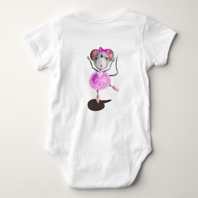 Body Para Bebé Ballerina Mouse Funny Baby Bodysuit Bailarina (Reverso)