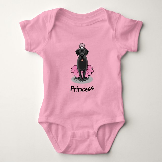 Body Para Bebé Ballet de perro lindo Princesa Labrador negro (Anverso)
