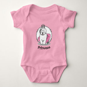 Body Para Bebé Ballet lindo Princesa Pastor Inglés Viejo Gris 1