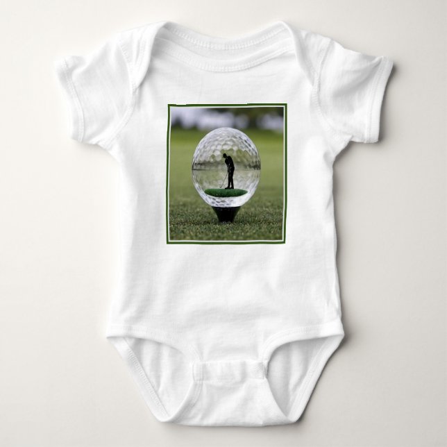 Body Para Bebé Balneario De Golf De Vidrio Con Jugador De Golf En (Anverso)