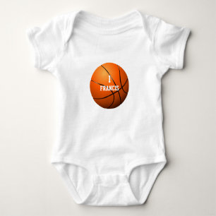 Body Para Bebé Balón de baloncesto con nombre personalizado