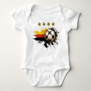 Body Para Bebé Balón de fútbol con bandera alemana y cuatro estre