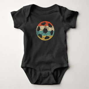 Body Para Bebé Balón de fútbol Silhouette Retro Sports