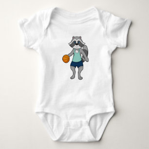 Body Para Bebé Baloncestista Racoon