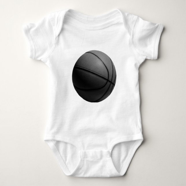 Body Para Bebé Baloncesto blanco y negro (Anverso)