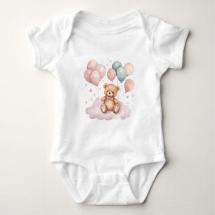 Body Para Bebé Balones cutáneo de color de agua Teddy Bear en la 