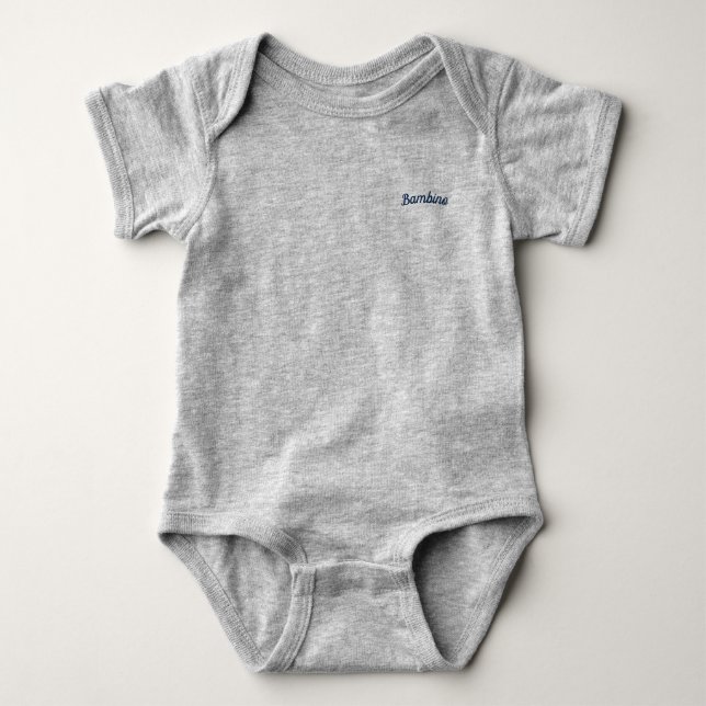 Body Para Bebé Bambino / "Baby Boy" Mammaprada Bodysuit, Gray (Anverso)