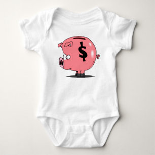 Body Para Bebé "Banco de cerdo de Rótulo en dólares**Camiseta