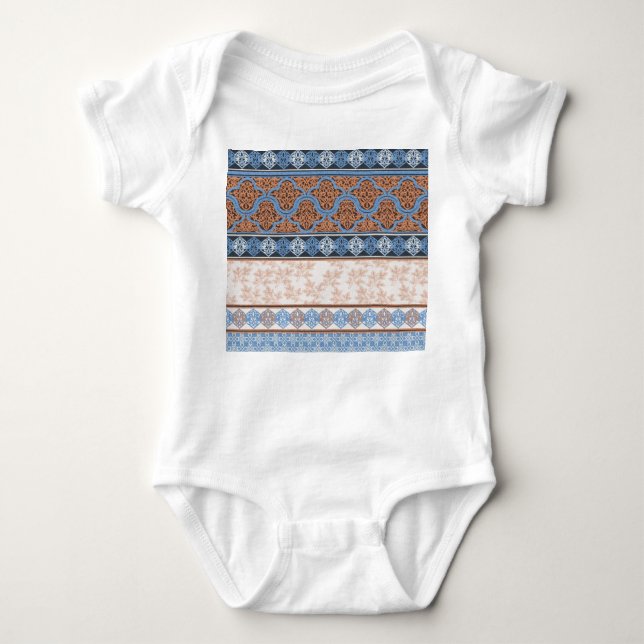 Body Para Bebé Bandas Florales Boho: Colección étnica sin focos (Anverso)