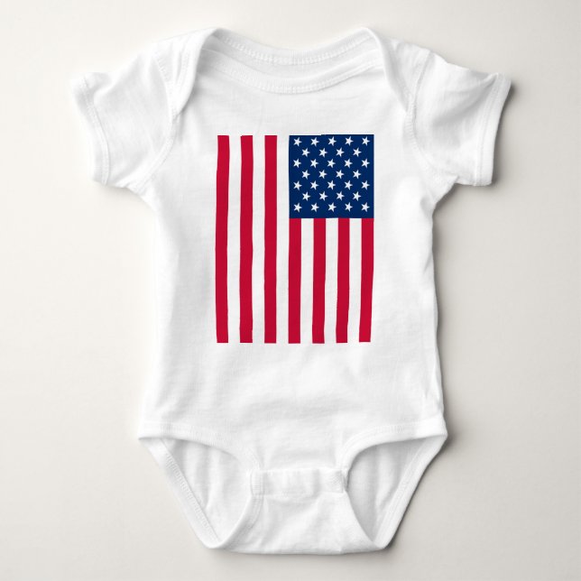 Body Para Bebé Bandera americana Baby Bodysuit (Anverso)