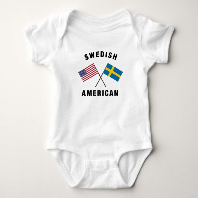 Body Para Bebé Bandera americana sueca (Anverso)