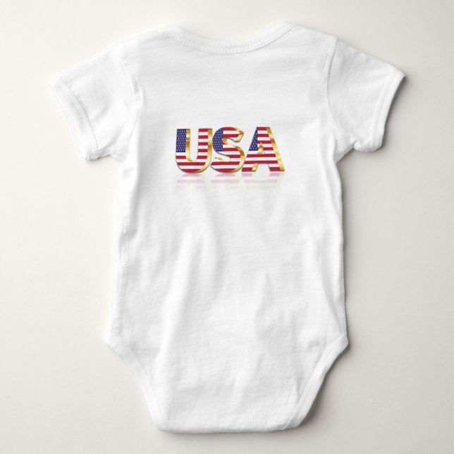 Body Para Bebé Bandera Americana USA Baby Bodysuit o T-Shirt (Reverso)