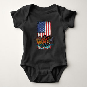 BODY PARA BEBÉ BANDERA AMERICANA VINTAGE CABALLO