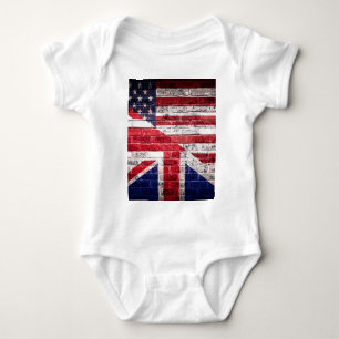 Body Para Bebé Bandera americana y británica