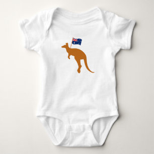 Body Para Bebé bandera azul canguro australia blanca
