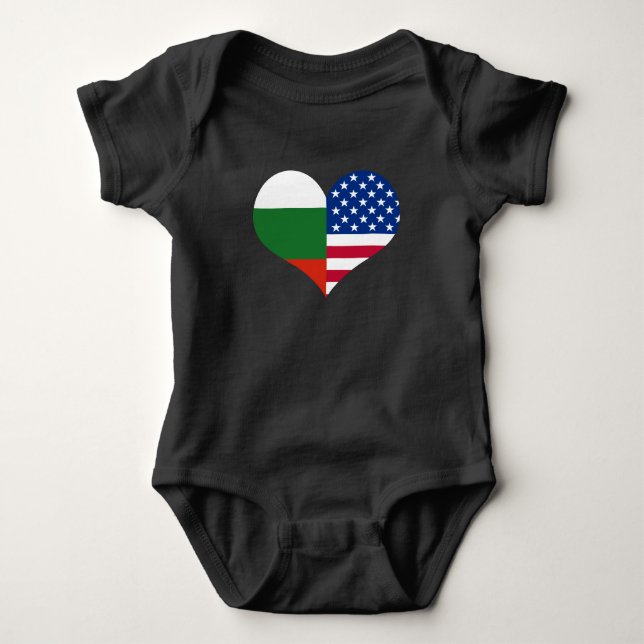 Body Para Bebé Bandera búlgara americana/estadounidense de amor (Anverso)