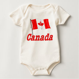 Body Para Bebé Bandera canadiense ondeando
