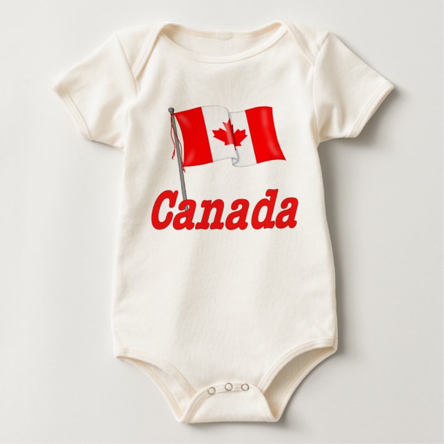 Body Para Bebé Bandera canadiense ondeando (Anverso)