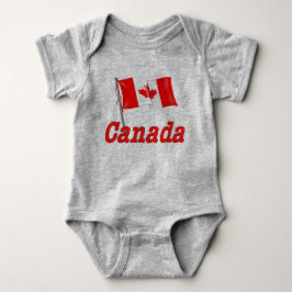 Body Para Bebé Bandera canadiense ondeando