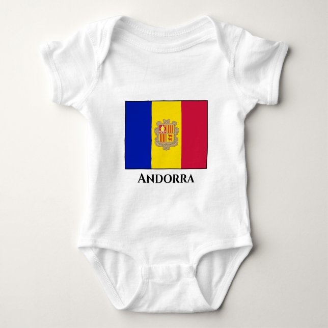 Body Para Bebé Bandera de Andorra (Anverso)