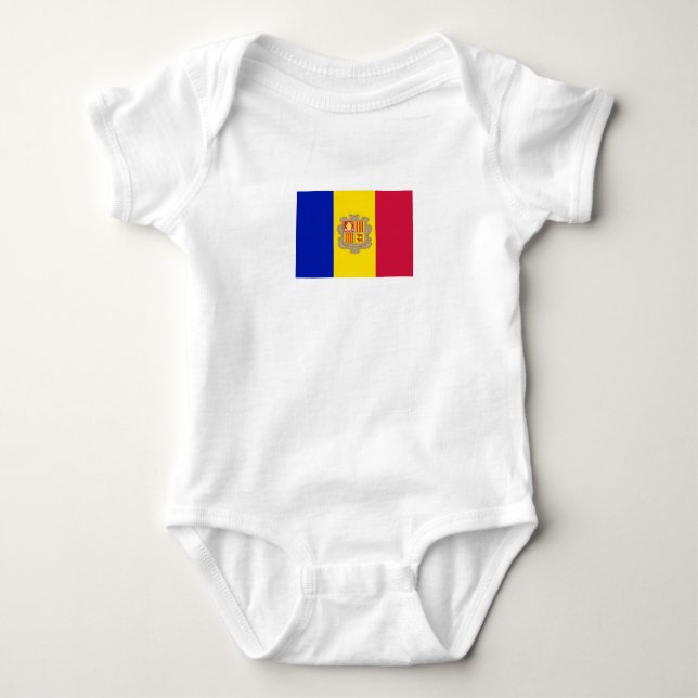 Body Para Bebé Bandera de Andorra Patriótica (Anverso)