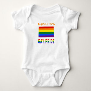 Body Para Bebé Bandera de Arcoíris Orgullo Gay LGBTQ Personalizad