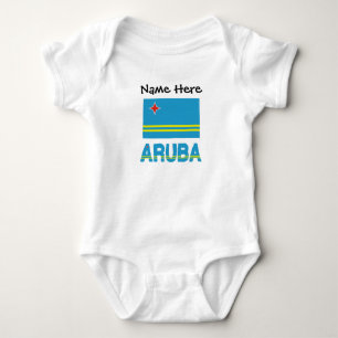 Body Para Bebé Bandera de Aruba Personalización Negra 